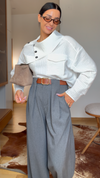 Statement Pants with belt- Gray