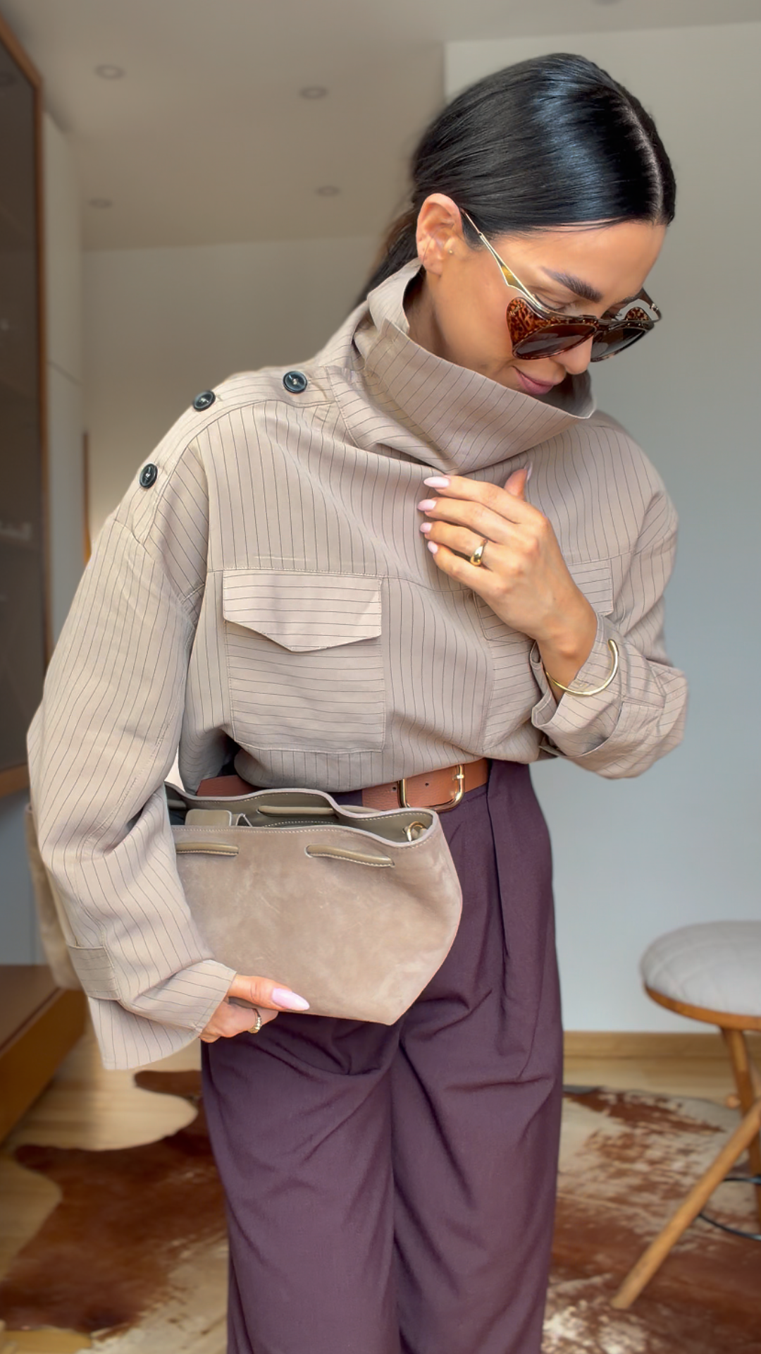 Stripe Shirt- Cappuccino