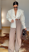Oversize sako-ogrtač- Perla bela