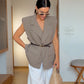 Oversize vest in Dusty Sage