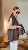 Oversize vest in Chocolate Brown