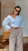 Statement Pants with belt-Beige