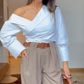 The Essential Crop Shirt-White