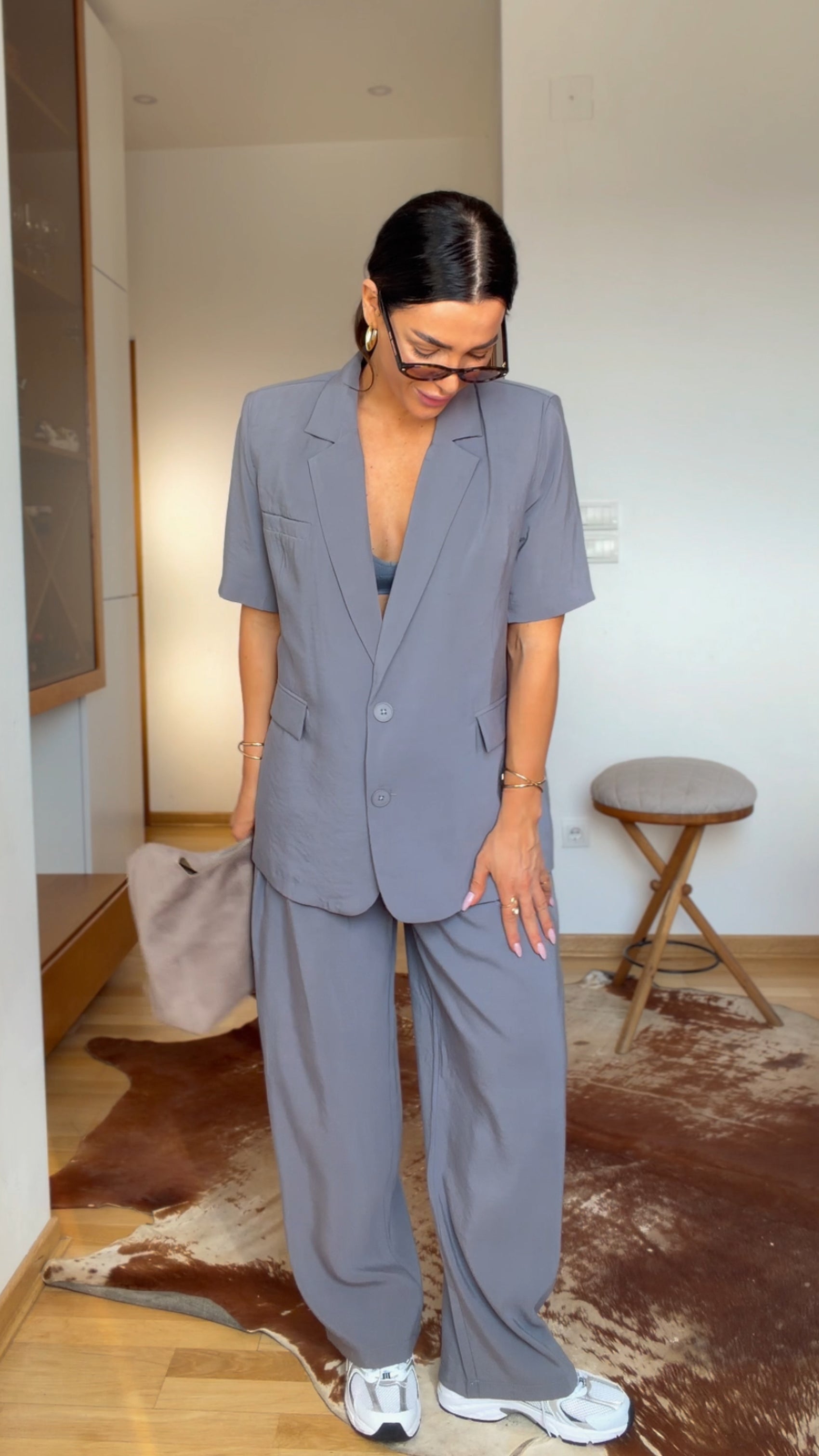 Short sleeve suit Dove Blue