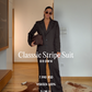 Classic Stripe Suit- Brown