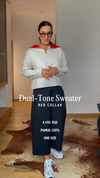 Dual-Tone Sweater- Red Collar
