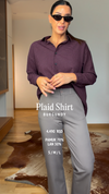 Plaid Shirt- Burgundy
