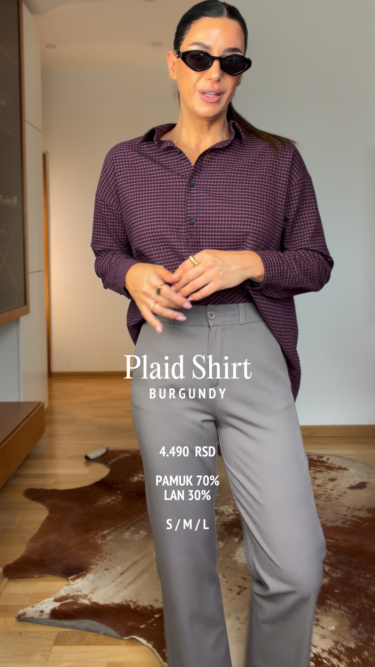 Plaid Shirt- Burgundy