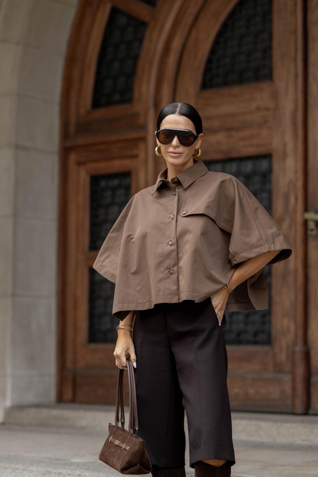 Braon košulja-ogrtač