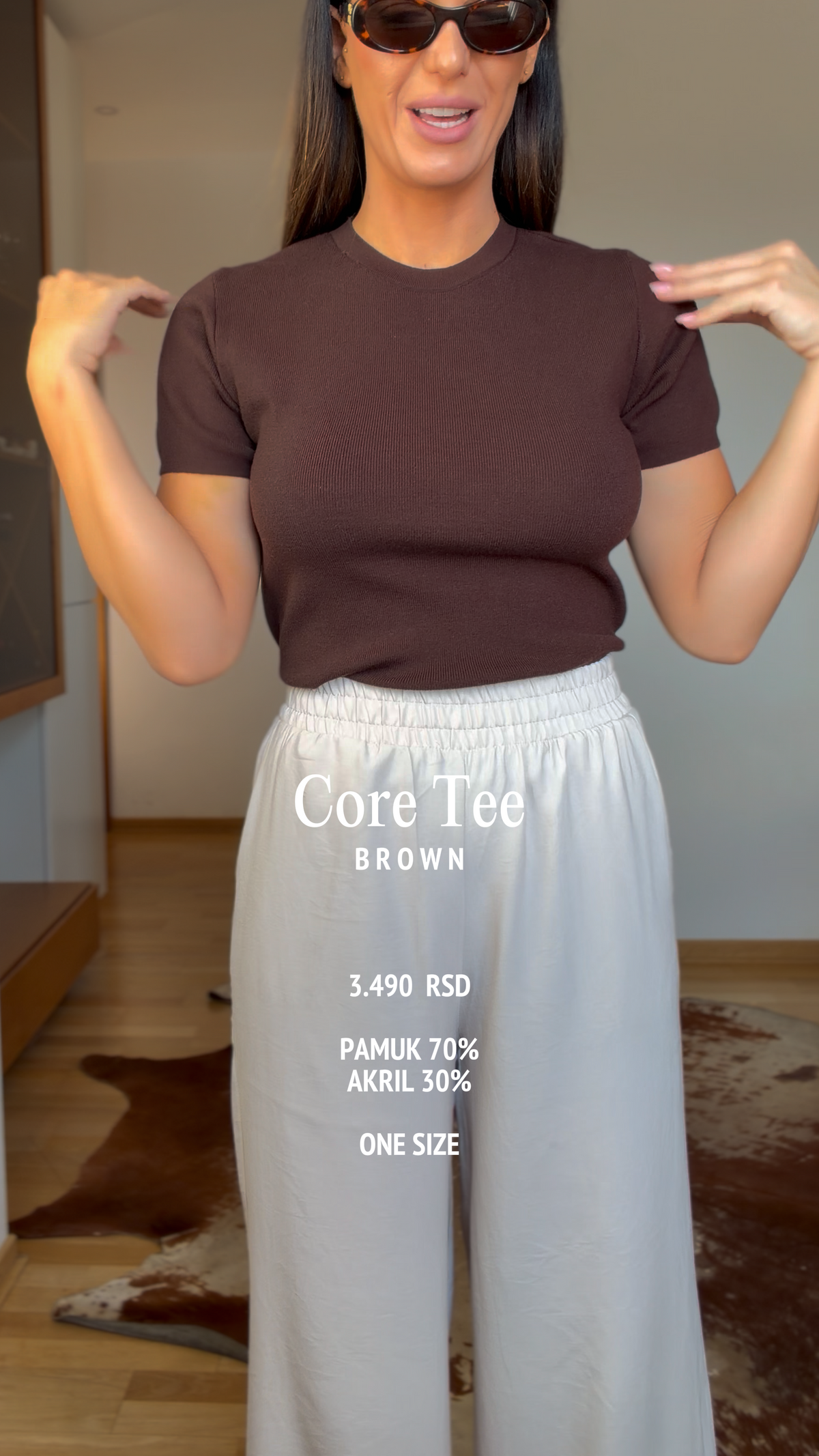 Core Tee- Brown
