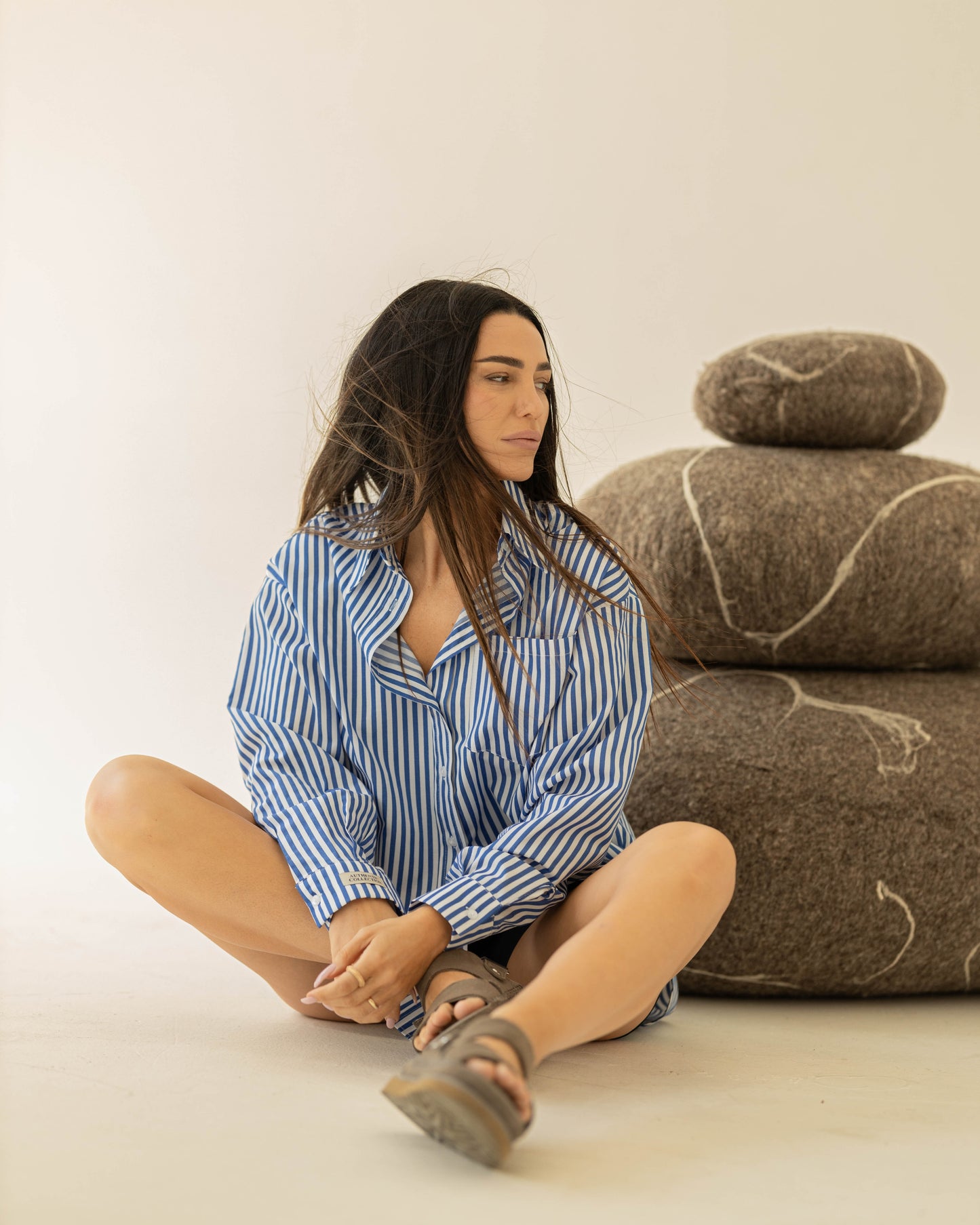 Summer Basic Shirt - Deep Blue Stripes