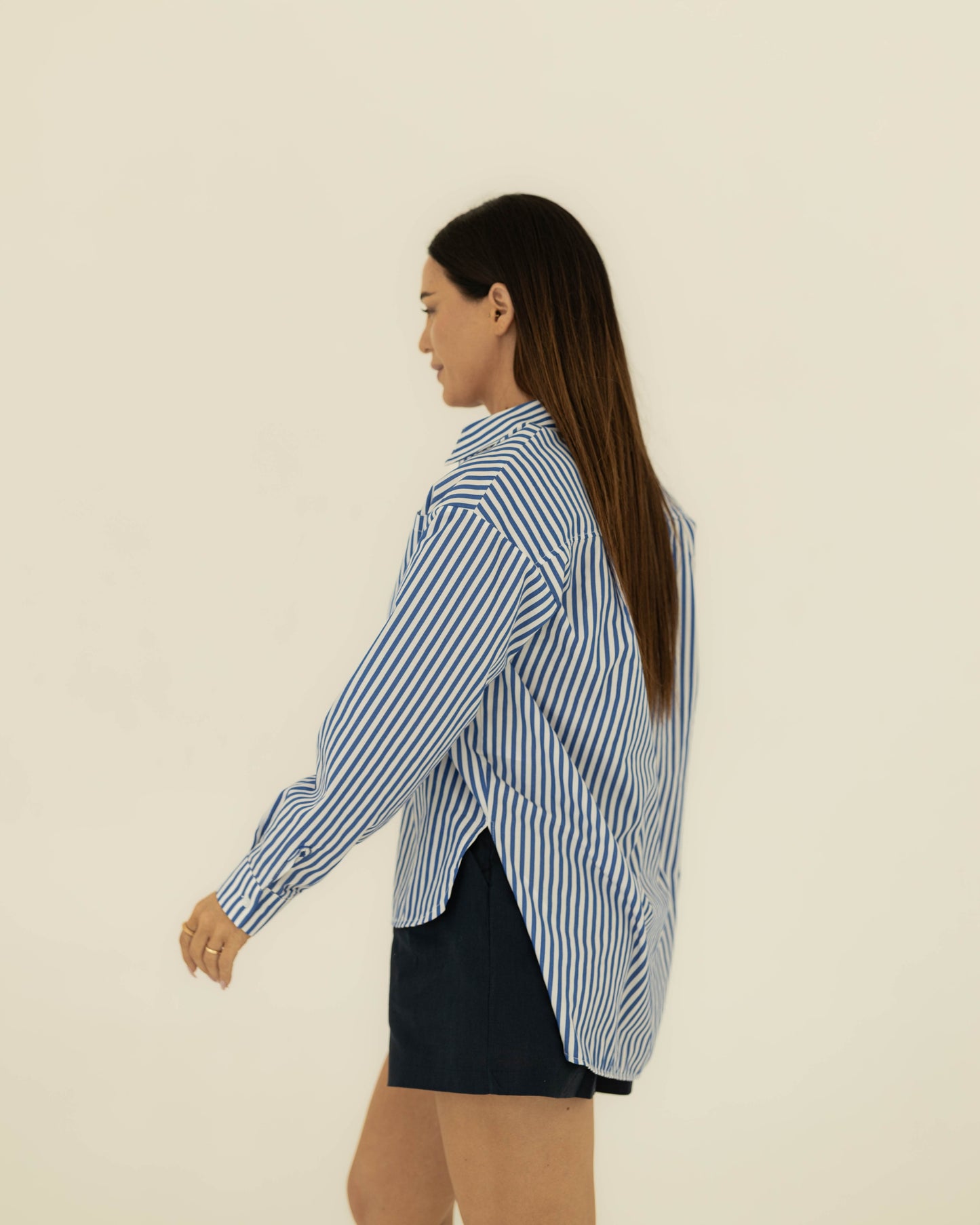 Summer Basic Shirt - Deep Blue Stripes