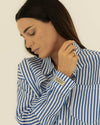 Summer Basic Shirt - Deep Blue Stripes