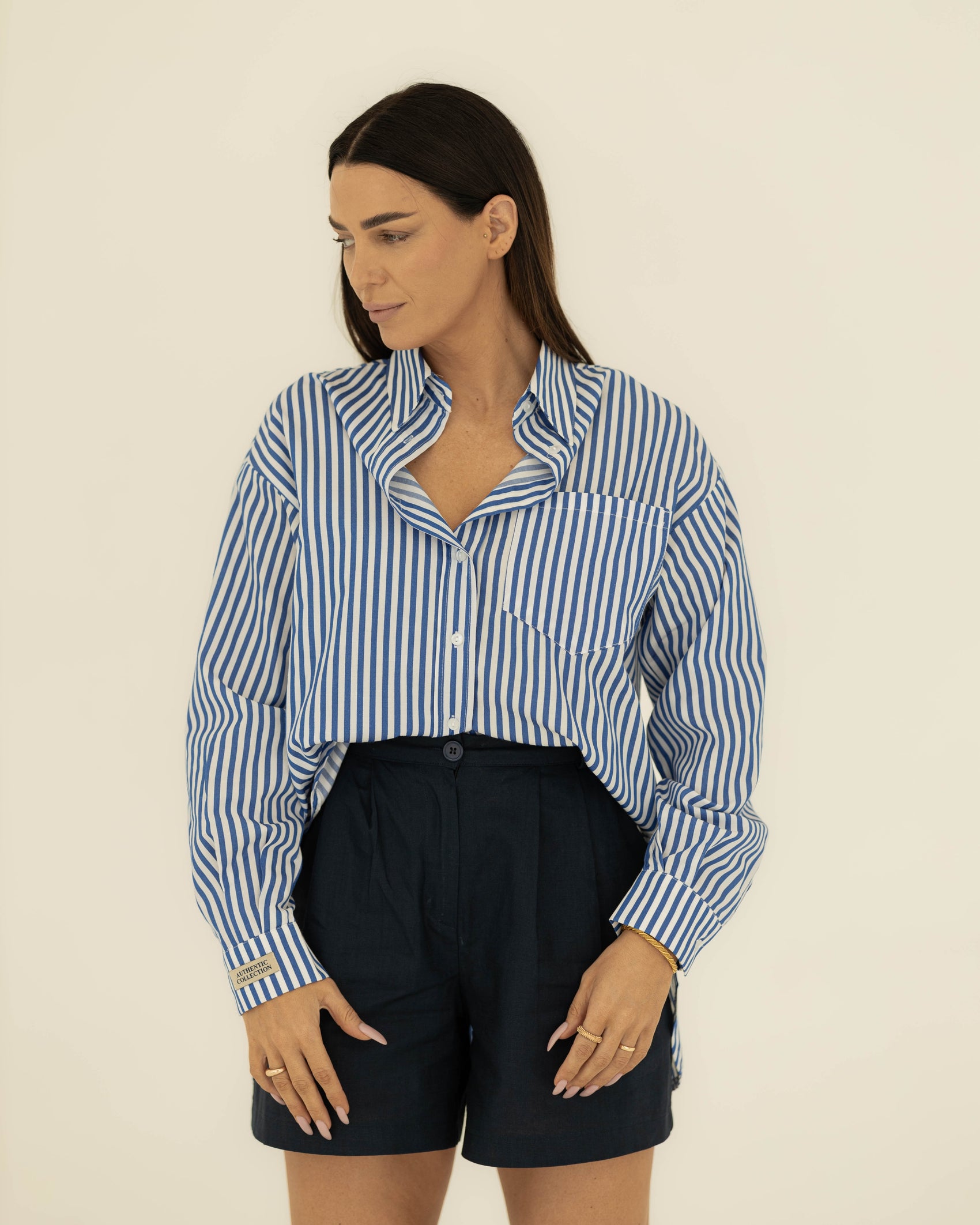 Summer Basic Shirt - Deep Blue Stripes