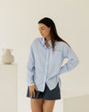 Summer Basic Shirt - Soft Blue Stripes