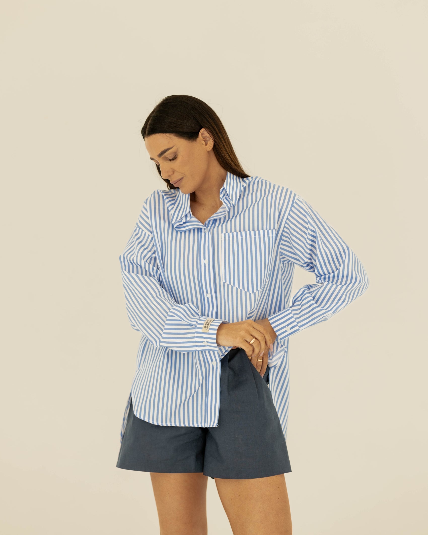 Summer Basic Shirt - Soft Blue Stripes
