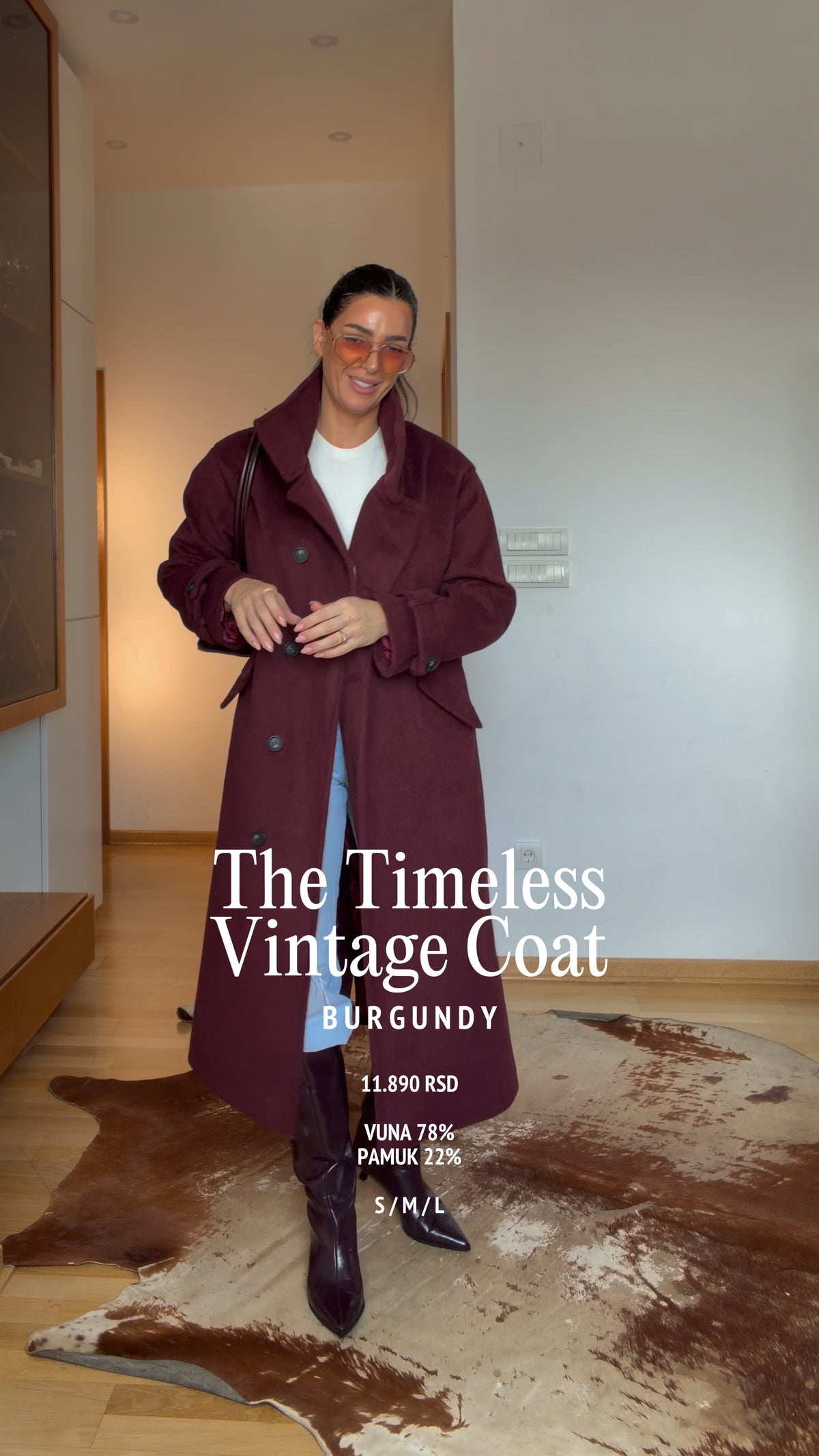 The Timeless Vintage Coat - Burgundy