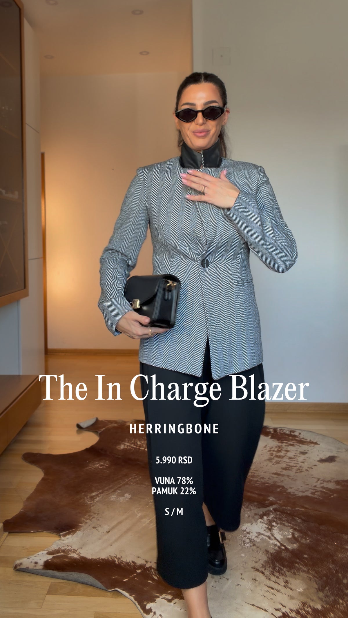 The In Charge Blazer - Herringbone