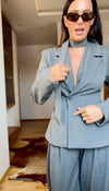 Fitted Blazer- Gray