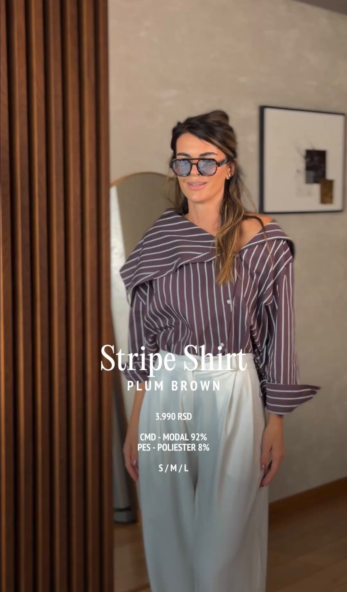 Stripe Shirt-Plum Brown