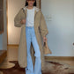 Longline Coat Jacket- Cappuccino Beige