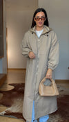 Longline Coat Jacket- Cool Beige