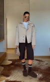 Belted Collar Jacket- Beige
