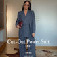 Cut-Out Power Suit-Gray