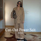 Cut-Out Power Suit-Beige