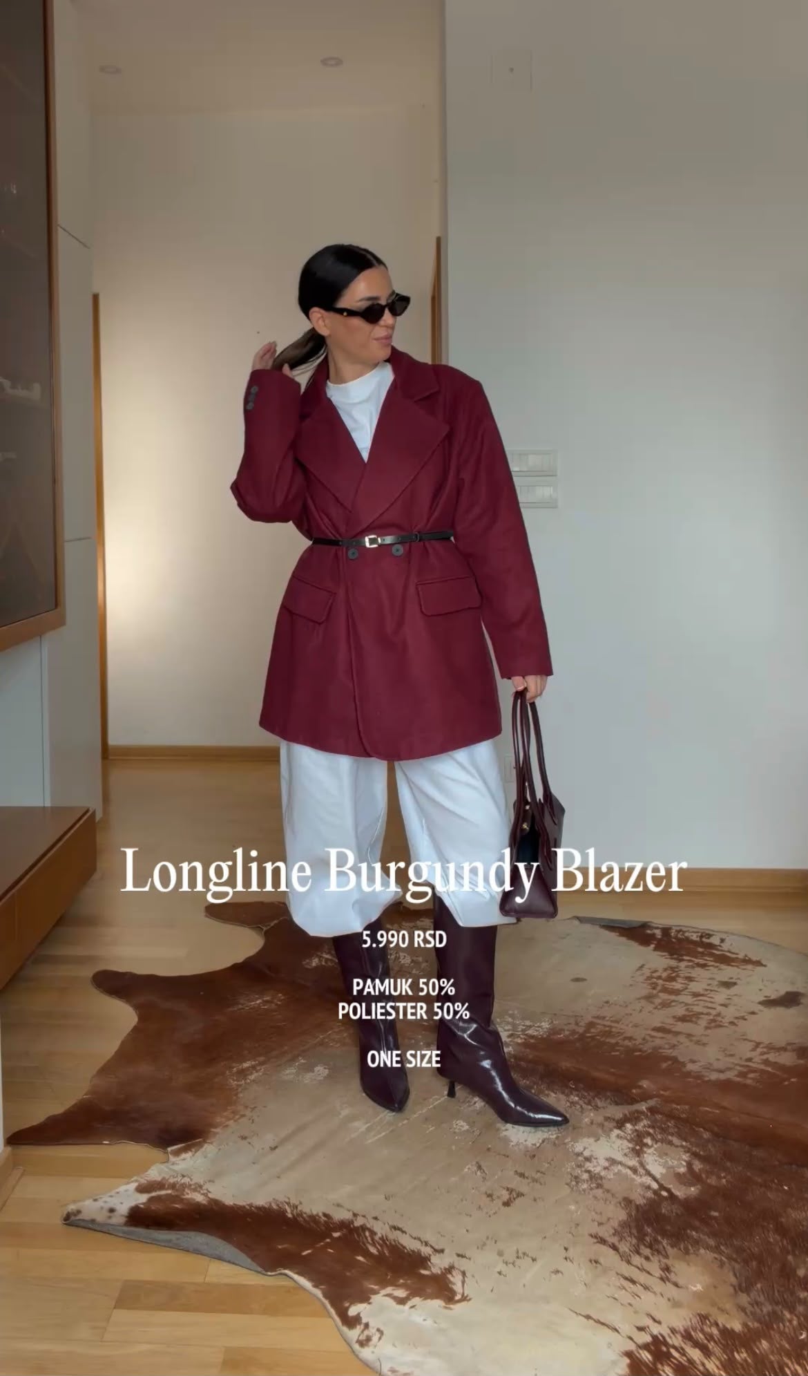 Longline Burgundy Blazer