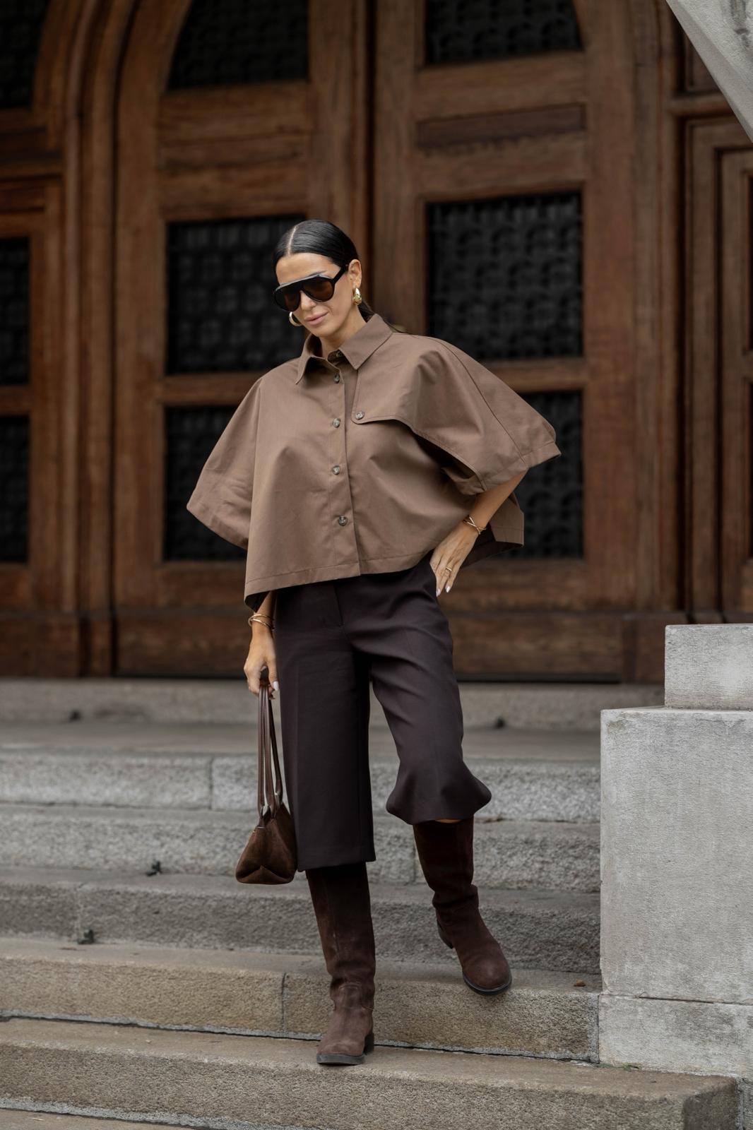 Braon košulja-ogrtač