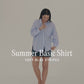 Summer Basic Shirt - Soft Blue Stripes