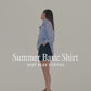Summer Basic Shirt - Deep Blue Stripes