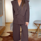 Oversize odelo sa bermudama- Braon