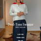 Dual-Tone Sweater- Red Collar