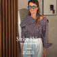 Stripe Shirt-Plum Brown