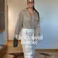 The Cropped Bomber- Beige