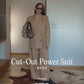 Cut-Out Power Suit-Beige